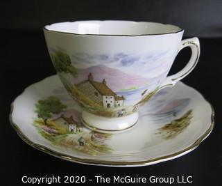 Porcelain Bone China Teacup and Saucer in Royal Vale pattern made by Ridgway Potteries.