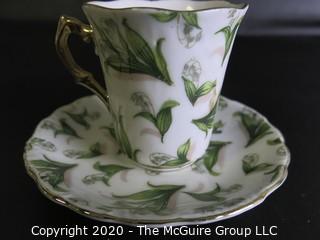 Porcelain Bone China Teacup and Saucer, May, Made in Japan.