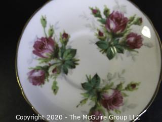 Porcelain Bone China Teacup and Saucer in Grandmother's Rose pattern made by Hammersley in England.