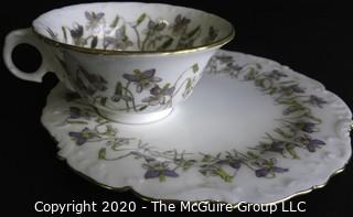 Porcelain Bone China Teacup and Toast Snack Plate made by B.W.M.& Co. in England.