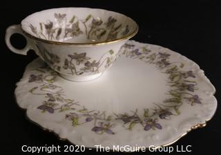 Porcelain Bone China Teacup and Toast Snack Plate made by B.W.M.& Co. in England.