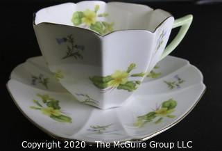 Porcelain Bone China Teacup and Saucer made by Shelley in England.