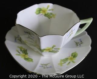 Porcelain Bone China Teacup and Saucer made by Shelley in England.