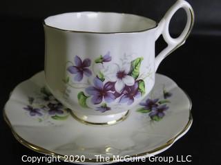 Porcelain Bone China Teacup and Saucer made in Pearl pattern made by Royal Dover China in England.