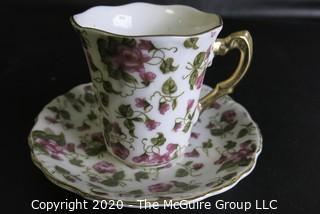 Porcelain Bone China Teacup and Saucer April, made in Japan.