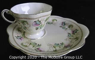 Porcelain Bone China Teacup and Toast Snack Plate made by Foley Bone China in England.