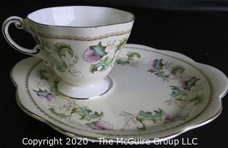 Porcelain Bone China Teacup and Toast Snack Plate made by Foley Bone China in England.