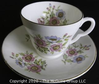 Porcelain Bone China Teacup and Saucer made in Pearl pattern made by Stanley in England.