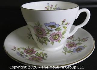 Porcelain Bone China Teacup and Saucer made in Pearl pattern made by Stanley in England.