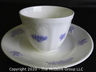 Porcelain Bone China Teacup and Saucer made in Blue Chelsea pattern made by Adderley in England.