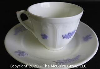 Porcelain Bone China Teacup and Saucer made in Blue Chelsea pattern made by Adderley in England.