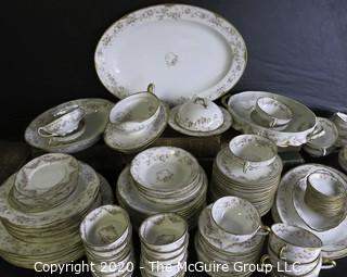 Large Collection of Fine Porcelain China Serving Pieces and Place Settings in Coordinating Patterns. Made by Haviland Limoges China from France and Elite Limoges China from France. 