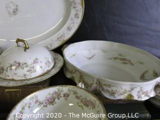 Large Collection of Fine Porcelain China Serving Pieces and Place Settings in Coordinating Patterns. Made by Haviland Limoges China from France and Elite Limoges China from France. 