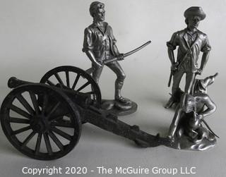 Four Pewter Figurines.  Measure Approximately 3 1/2" tall. 