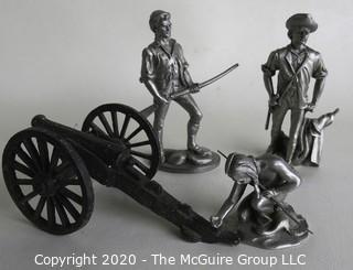 Four Pewter Figurines.  Measure Approximately 3 1/2" tall. 