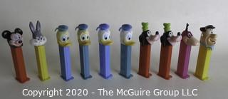 Lot of 10 Vintage Pez Dispensers - Disney and Hanna Barbara Characters. 