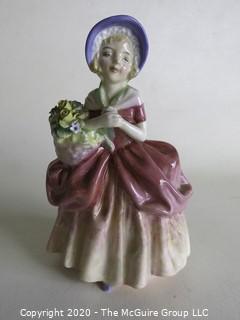 Vintage Royal Doulton Porcelain Figurine "Cissie". Measures approximately 6" tall.