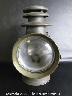 Antique Dietz Union Driving Lamp or Light with Carrying Handle. Measures approximately 11 1/2" tall.