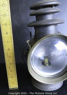 Antique Dietz Union Driving Lamp or Light with Carrying Handle. Measures approximately 11 1/2" tall.