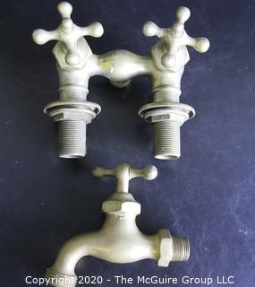 Vintage Heavy Brass Wall Mount Faucet with Mixer Tap. 