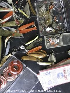 Large Lot of Vintage Fishing Lures and Tackle.  