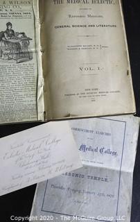 Three Antique Medical Books.  Includes Concentrated Medicines, The Young Chemist and The Medical Eclectic.  Also Includes a Graduation Program from Eclectic Medical College from 1876.