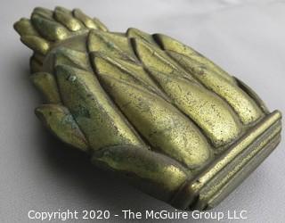 Vintage Brass Pineapple Door Knocker Made by Virginia Metalcrafters - Newport.  Measures approximately 7" long