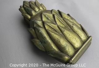 Vintage Brass Pineapple Door Knocker Made by Virginia Metalcrafters - Newport.  Measures approximately 7" long