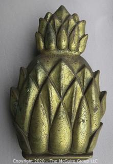 Vintage Brass Pineapple Door Knocker Made by Virginia Metalcrafters - Newport.  Measures approximately 7" long