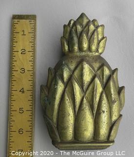 Vintage Brass Pineapple Door Knocker Made by Virginia Metalcrafters - Newport.  Measures approximately 7" long