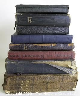 Group of Holy Bibles and Book of Common Prayer. One distributed to the Armed Forces by the White House in 1941. Various Conditions. 