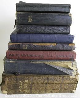 Group of Holy Bibles and Book of Common Prayer. One distributed to the Armed Forces by the White House in 1941. Various Conditions. 