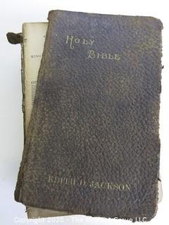 Group of Holy Bibles and Book of Common Prayer. One distributed to the Armed Forces by the White House in 1941. Various Conditions. 