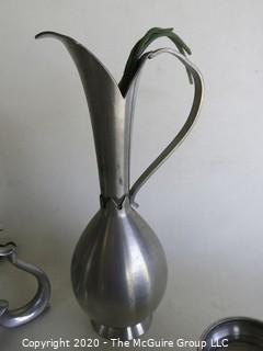 Large Group of Pewter Serving Pieces. 