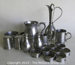 Large Group of Pewter Serving Pieces. 