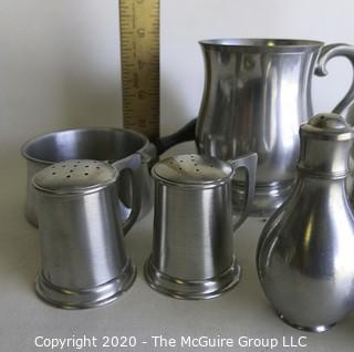 Large Group of Pewter Serving Pieces. 