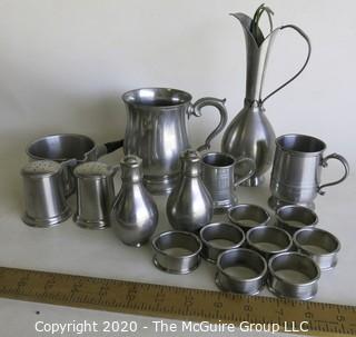 Large Group of Pewter Serving Pieces. 