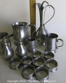 Large Group of Pewter Serving Pieces. 