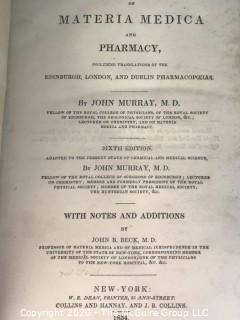 1834 Leather Bound Medical Reference Book; "Beck and Murray" Medical Reference Book