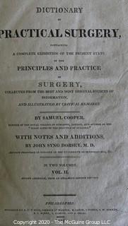 Antique Leather Bound 1816 Two Volume Set of Dictionary of Practical Surgery by Samuel Cooper. 