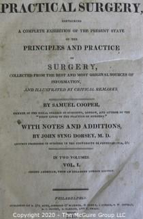 Antique Leather Bound 1816 Two Volume Set of Dictionary of Practical Surgery by Samuel Cooper. 