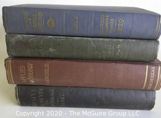 Group of Four Vintage Hard Cover Medical School Books for Sociology, Psychology, Medicine and Mental Diseases.  Full of Detailed Black and White Illustrations.