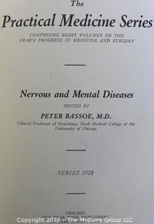 Group of Four Vintage Hard Cover Medical School Books for Sociology, Psychology, Medicine and Mental Diseases.  Full of Detailed Black and White Illustrations.