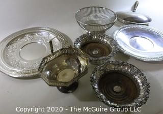 Group of Silver Plated Serving Pieces. 