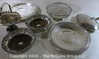 Group of Silver Plated Serving Pieces. 