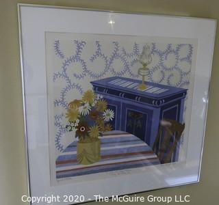 28 x 30" Framed Original Signed Silk Screen Under Glass; with Personal Note From Artist to Recipient. 