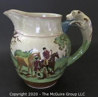 Wedgwood Barlaston Polychrome Hunt Scene Pitcher.
