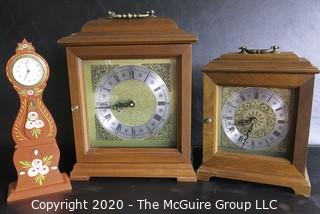 Three Battery Operated Mantel Clocks.