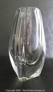 Baccarat Signed French Crystal Bouton D’or or Buttercup Vase. Measures approximately 8" tall.