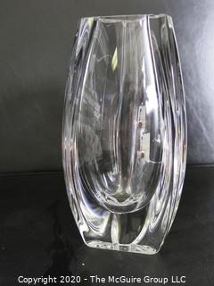 Baccarat Signed French Crystal Bouton D’or or Buttercup Vase. Measures approximately 8" tall. There is a small chip in vase mouth. 